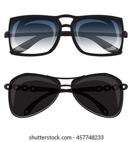 Two sunglasses isolated on white background. Vector