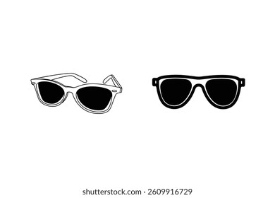 Two Sunglasses Styles In Vector Format On White Background Perfect For Summer