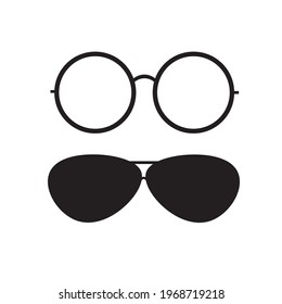 two sunglasses and white, vector icon