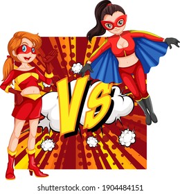 Two superheroes fighting each other illustration