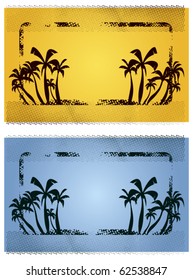 two surf banner with grunge frame