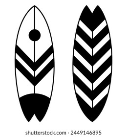 Two surfing boards line icon isolated on white