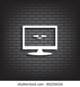 Two surveillance cameras. icon. vector design