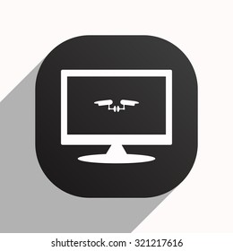 Two surveillance cameras. icon. vector design, black button for Mobile Applications