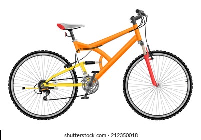 Two Suspension Mountain Bike - Vector Illustration Isolated On White Background