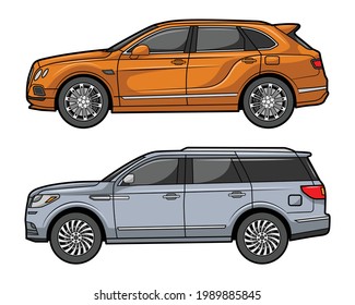 Two Suv Car Vector Illustration