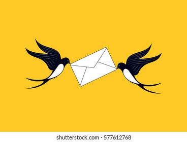 Two swallows delivers mail