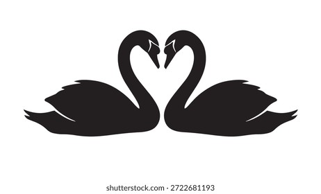 Dos cisnes formando un corazón con sus cuellos