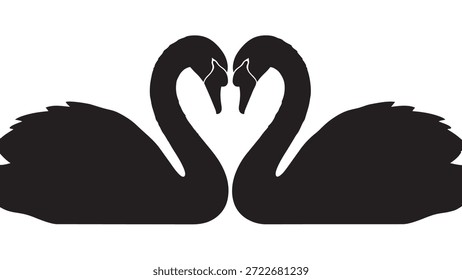 Dos cisnes formando un corazón con sus cuellos