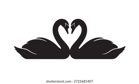 Dos cisnes formando un corazón juntos