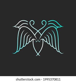 Two Swans Logo Design Vector Icon