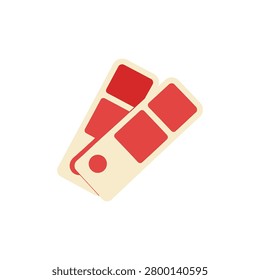 Two swatches of red paint chips against a clean white background representing color choice and selection for design projects. This visual is ideal for branding or creative concept development.
