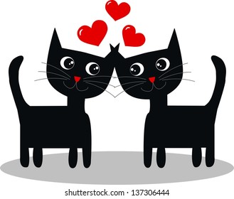 two sweet cats in love