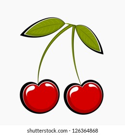 Two sweet cherries, vector illustration