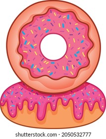 Two sweet Donut vector art and illustration