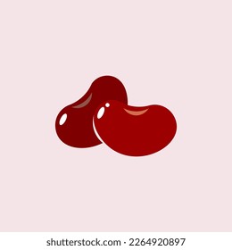 Two Sweet Red Beans Food Ingredient Illustration 