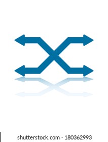 Two Switching Horizontal Arrows With Four Arrowheads