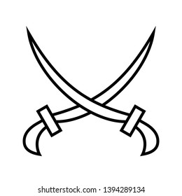 Two Sword Beautiful Line Black Icon