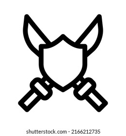 two sword icon or logo isolated sign symbol vector illustration - high quality black style vector icons

