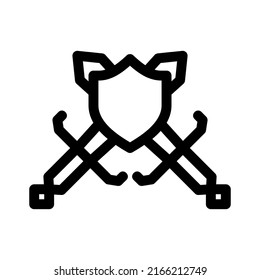 two sword icon or logo isolated sign symbol vector illustration - high quality black style vector icons
