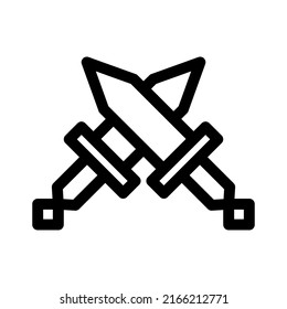 two sword icon or logo isolated sign symbol vector illustration - high quality black style vector icons

