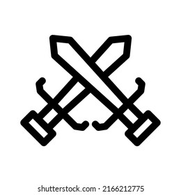 dos iconos de icono de espada o logotipo símbolo de signo aislado ilustración vectorial - iconos vectoriales de estilo negro de alta calidad
