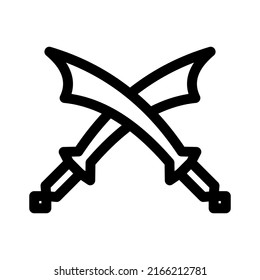 two sword icon or logo isolated sign symbol vector illustration - high quality black style vector icons
