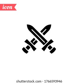 zwei Schwerter, Schlachtsymbol. Vektorgrafik EPS10.