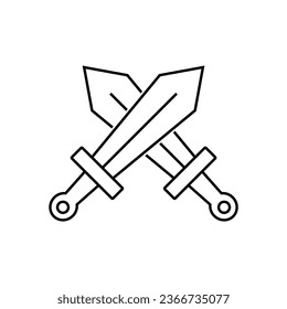 zwei Schwerter Symbol, Vektorschwerter überkreuzt
