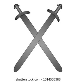 Two swords isolated on white background. Vector illustration of two swords
