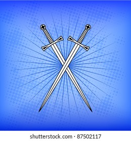 Two swords. Vector illustration.