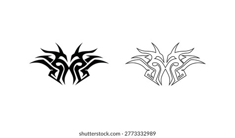 Dos diseños tribales simétricos