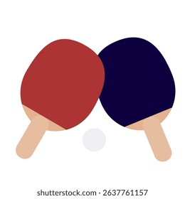 Two Table Tennis Paddles with Ball