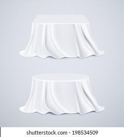 Two tables with white tablecloths, eps 10