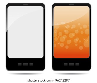 Two tablet pc with abstract background and blank. EPS 10. Vector illustration.