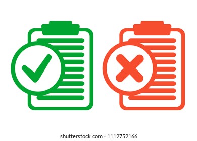 Two tablets. One green, one red. One affirmative, the second is negative. There are two lines for writing text for two.