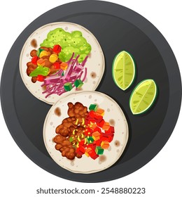 Dois tacos com cunhas de cal em uma placa