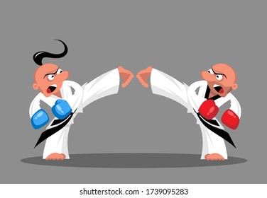 Zwei Taekwondo-Kämpfer im Ring