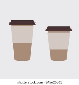 Two Takeaway Coffee Cup Template