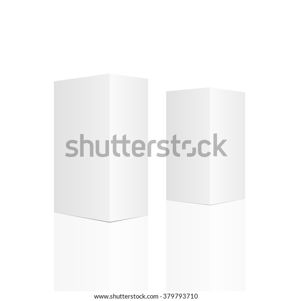 Two Tall White Boxes Mock Your Stock Vector Royalty Free 379793710