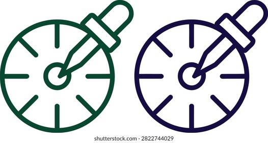 Two tangled knot rope icons on circular frames