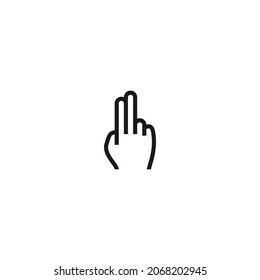 two taps hand gesture black icon, isolated white background