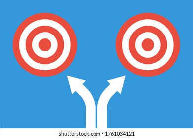 two targets and two arrows, vector concept