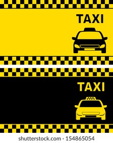 two taxi business card with cab image