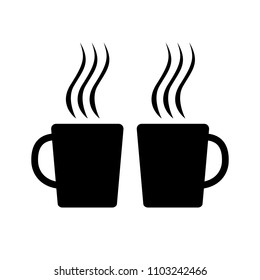 Two tea cups black silhouettes.