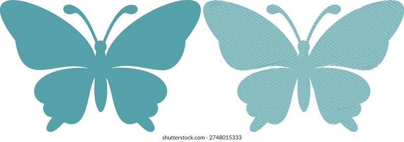 Two teal butterflies one solid one striped butterfly 5