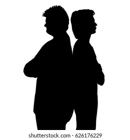 Two Teenagers Profile Different Poses Standing Stock Vector (Royalty ...