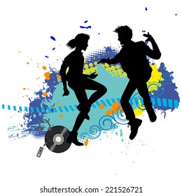 Two teens on a disco 
