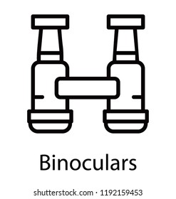 Two telescope glasses mounted side by side to see far objects close, binoculars 