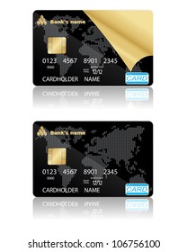Two template for credit cards. Vector illustration. EPS10.